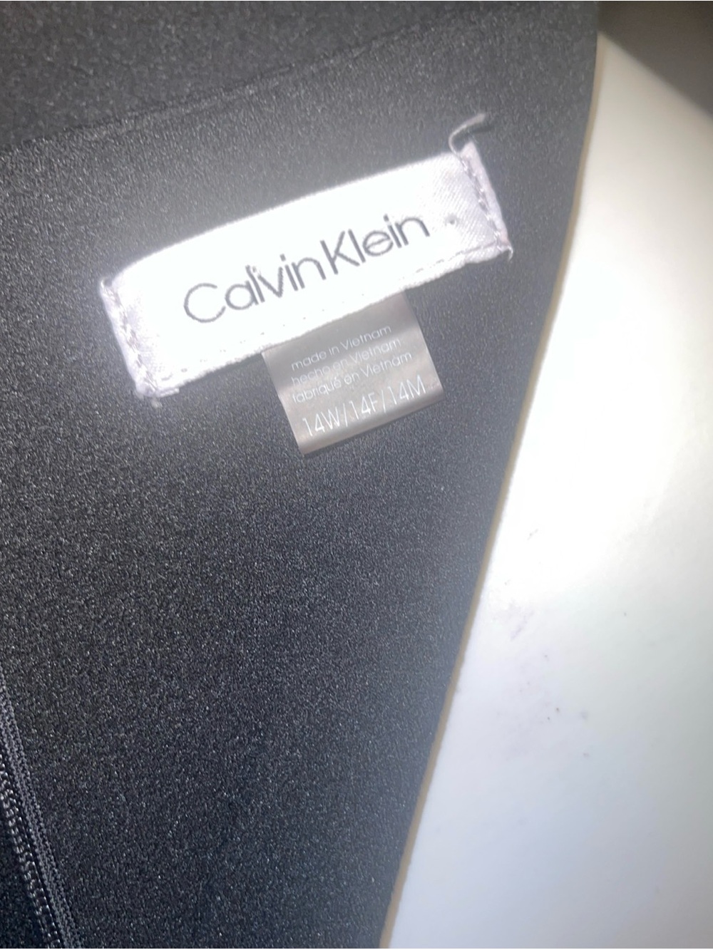 Calvin Klein Sheath Dress Women’s 14W Sheer Sleeve & Hemline Zips Up Formal NWT - Picture 5 of 7